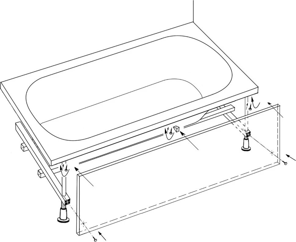 Фронтальная панель для ванны нерея 170 схема сборки